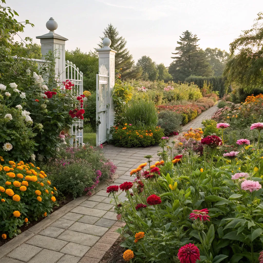 Emily's blooming flower garden with improved drainage