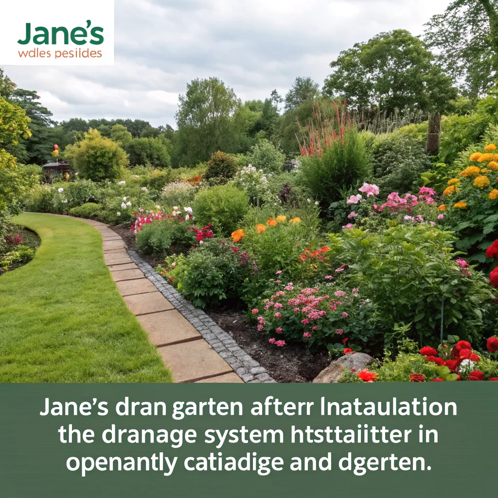 Jane's vibrant garden after drainage system installation